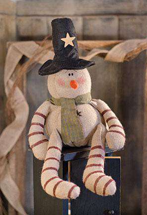 Candy Cane Burlap Snowman - The Fox Decor